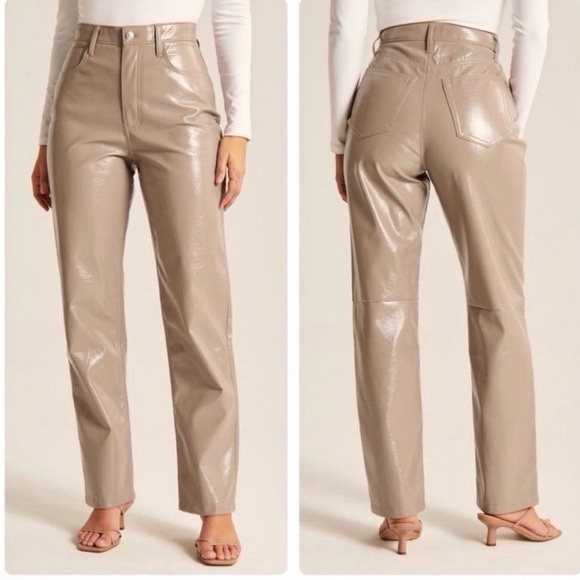 Abercrombie & Fitch Women's Taupe Straight Leg Pants - Picture 1 of 5